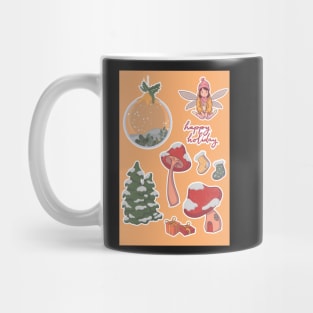 Sticker Set Fairy Christmas Mushroom House Mug